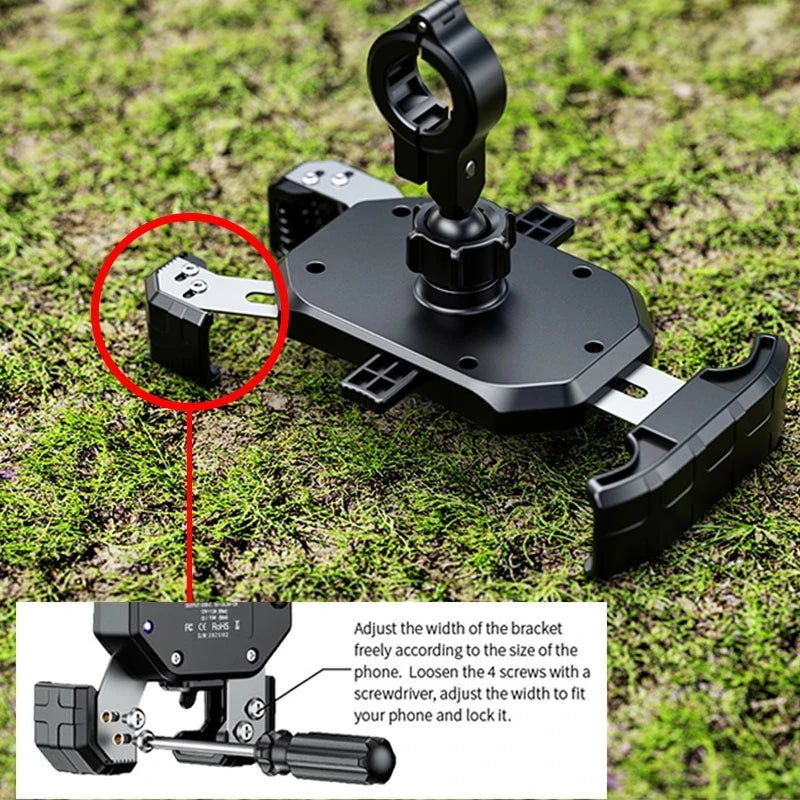 Waterproof Motorcycle Phone Holder & Wireless Charger