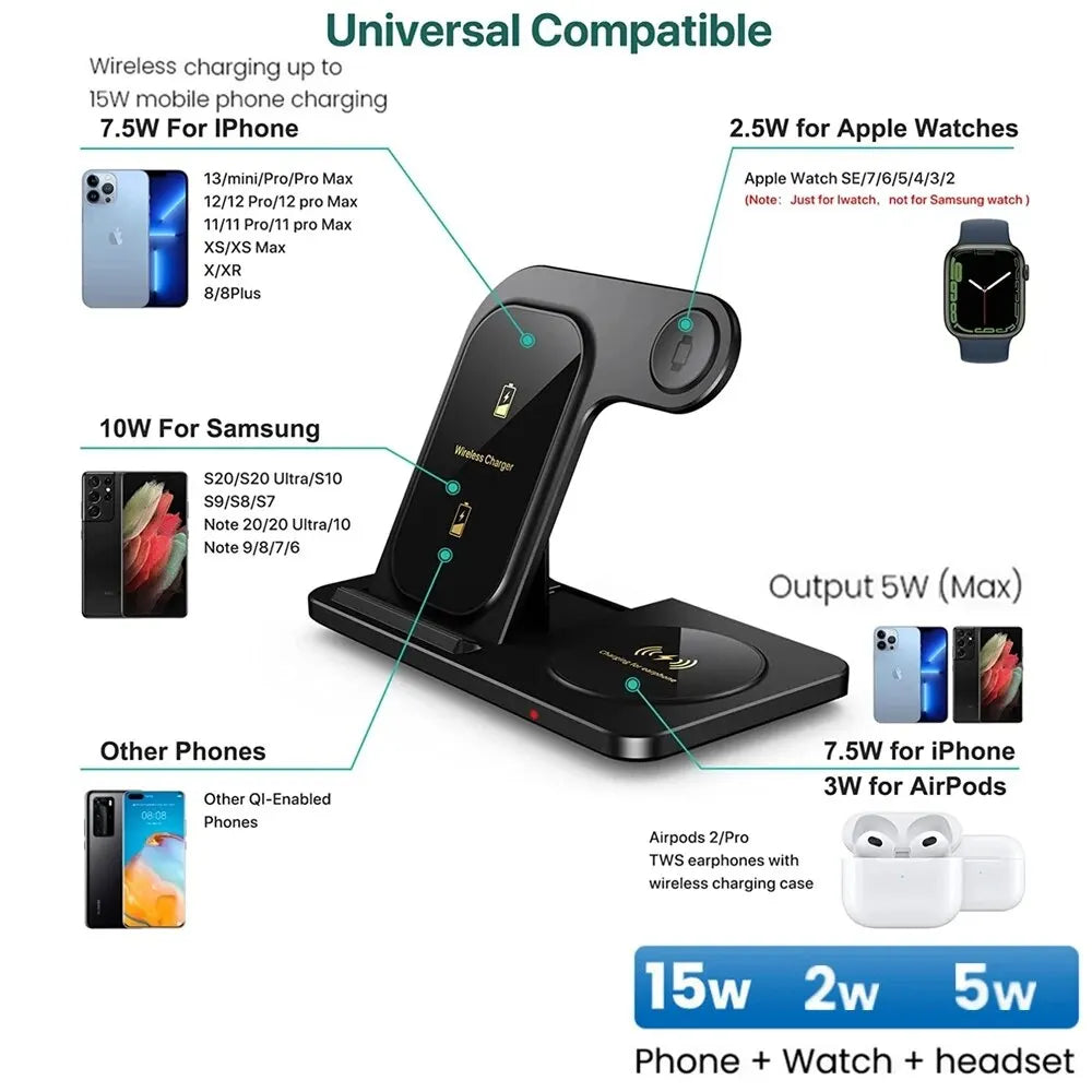 3 in 1 Wireless Foldable Charging Station
