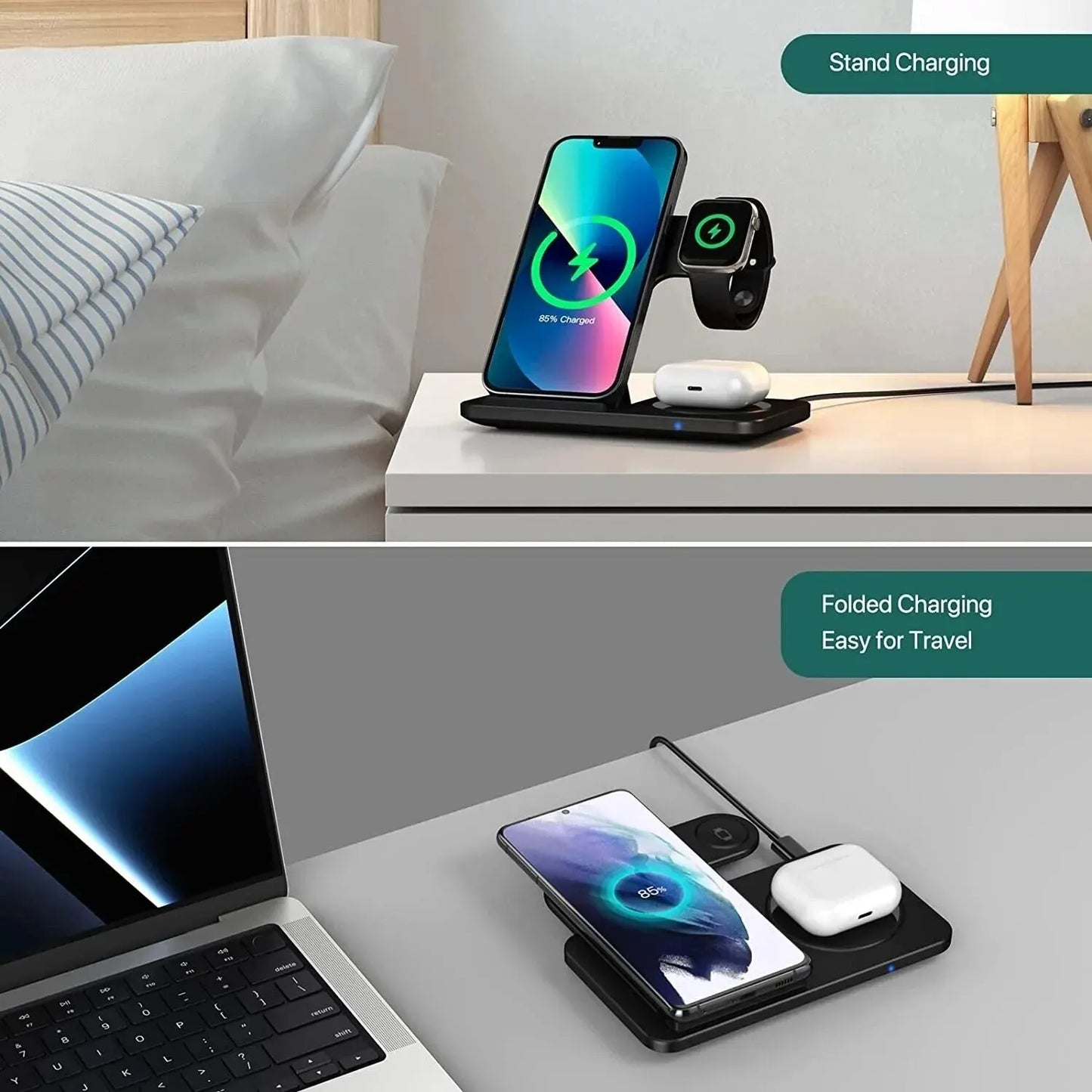 3 in 1 Wireless Foldable Charging Station