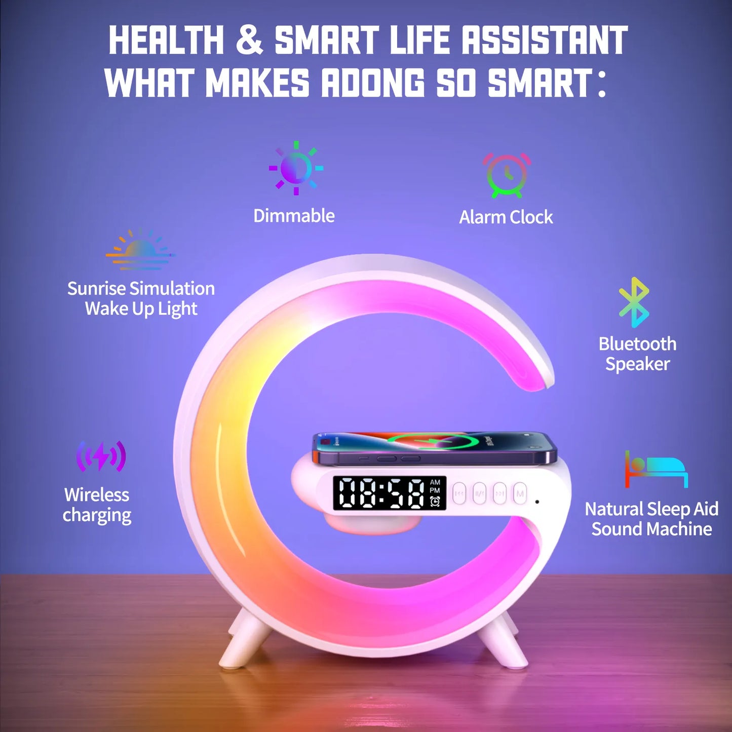 Mini Wireless Charger, Speaker & Light