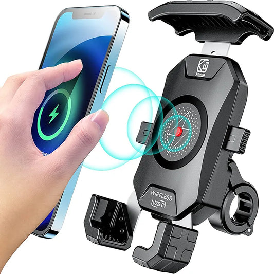 Waterproof Motorcycle Phone Holder & Wireless Charger